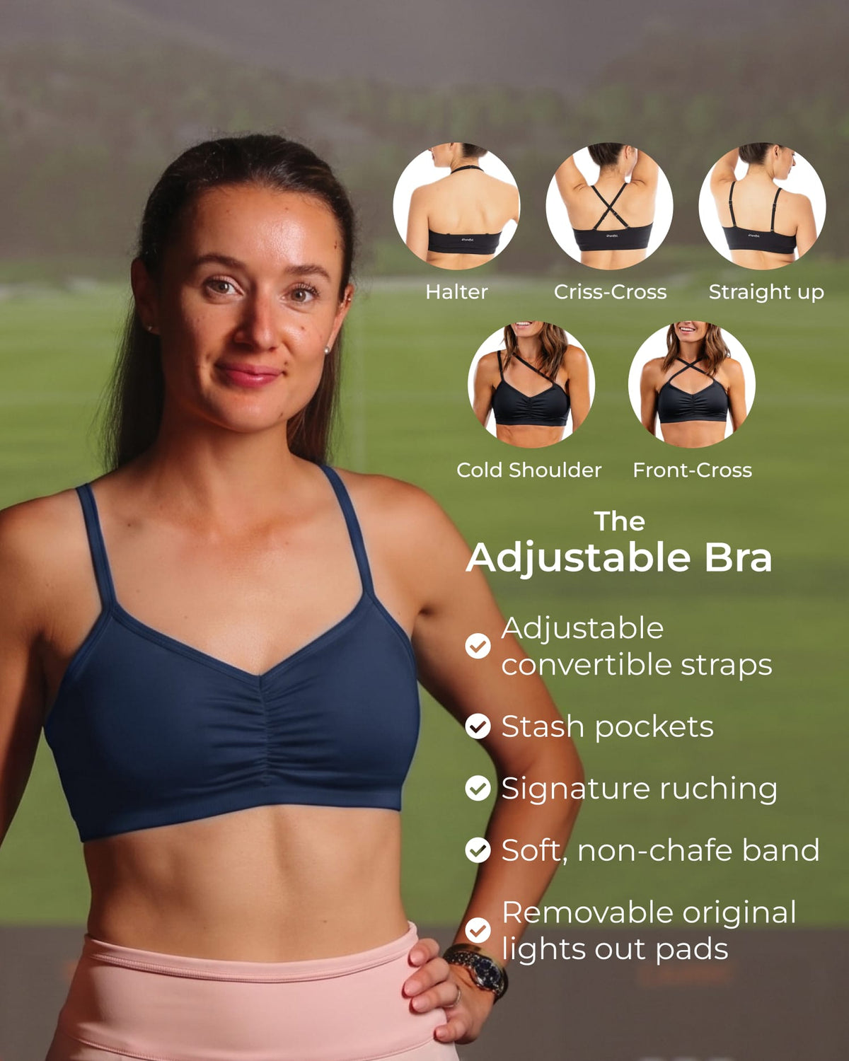 Adjustable Bra – Night Swim Navy